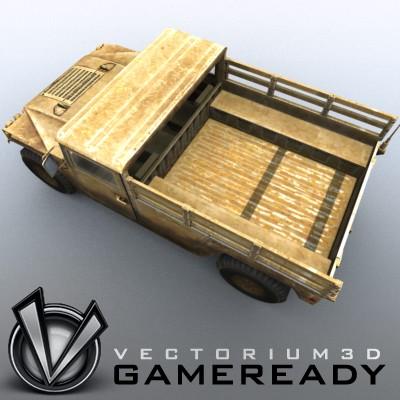 3D Model of Low poly model of HUMVEE with one 1024x1024 diffusion/opacity TGA texture - 3D Render 2